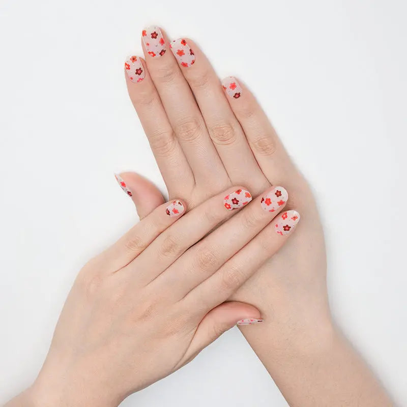 Red Blossom — Semi-Cured Gel Nail Wraps
