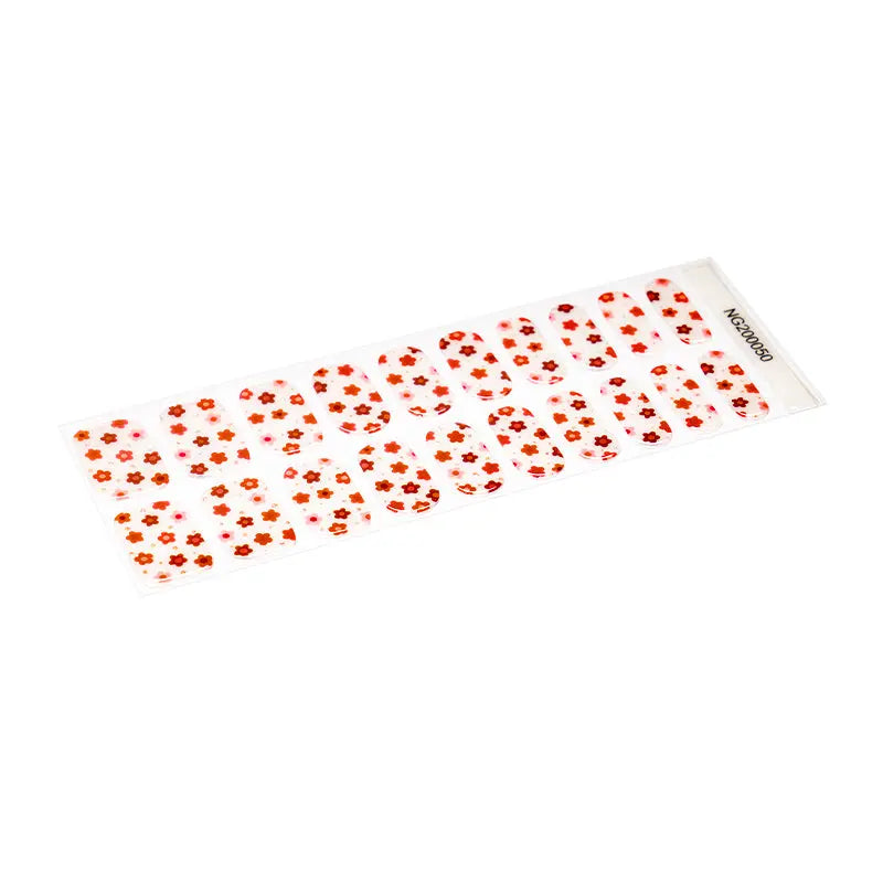 Red Blossom — Semi-Cured Gel Nail Wraps