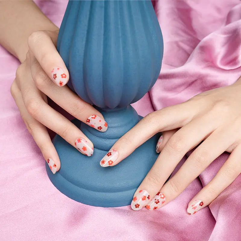 Red Blossom — Semi-Cured Gel Nail Wraps