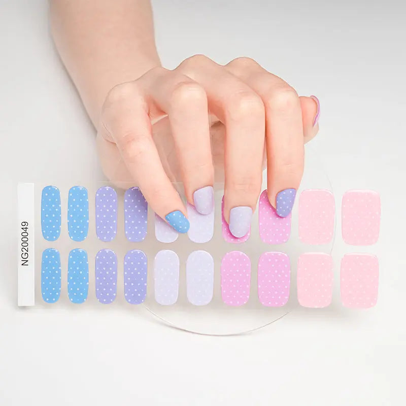 Multicolor Mini Polka Dots — Semi-Cured Gel Nail Wraps