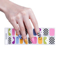 Smiley And Squares — Semi-Cured Gel Nail Wraps