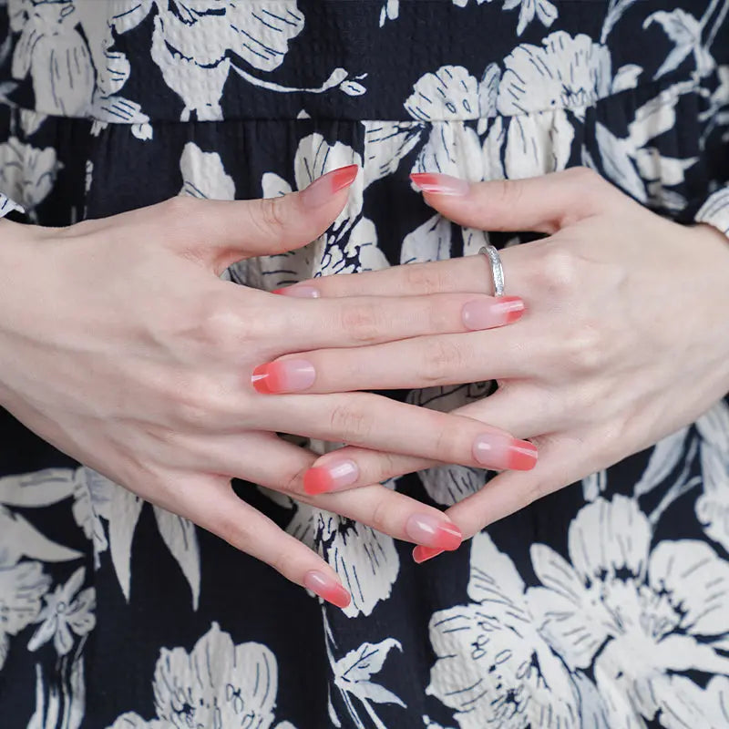 Cherry Blossom Gradient — Semi-Cured Gel Nail Wraps