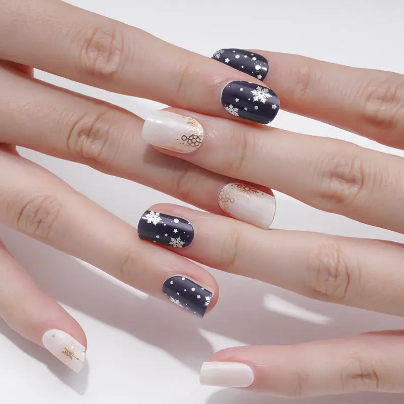 Navy Blue Hot Stamping 104 — Semi-Cured Gel Nail Wraps
