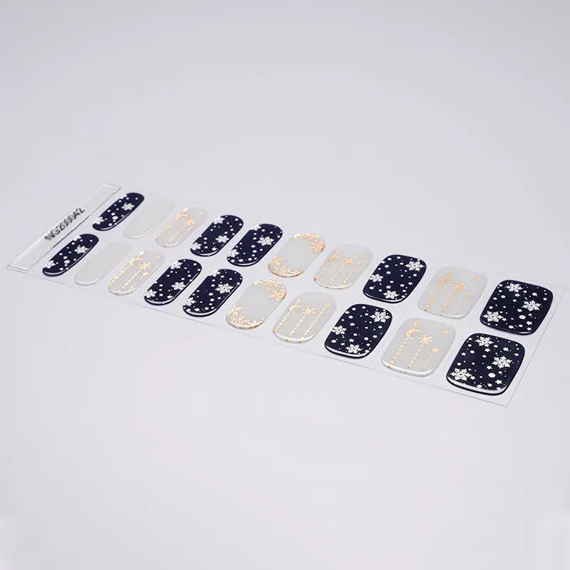 Navy Blue Hot Stamping 104 — Semi-Cured Gel Nail Wraps