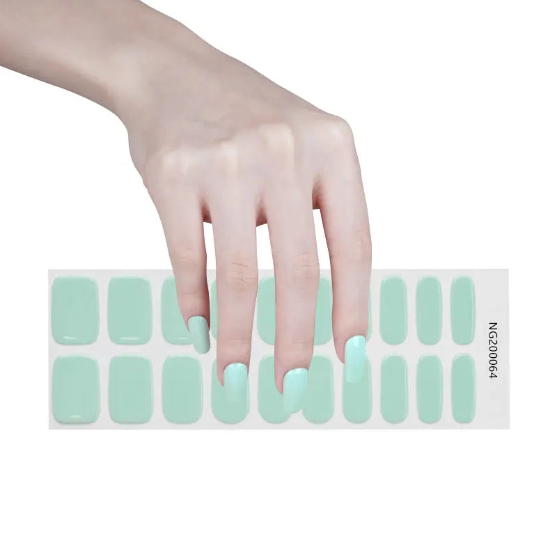 Solid Mint Green — Semi-Cured Gel Nail Wraps