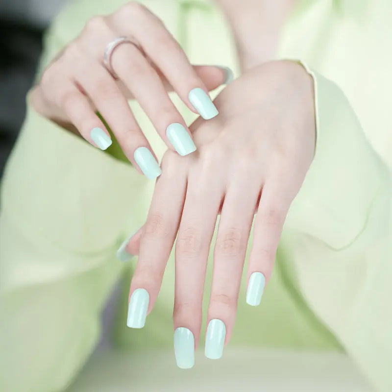Solid Mint Green — Semi-Cured Gel Nail Wraps