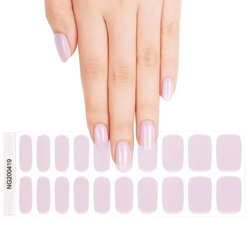 Semi-transparent Purplish Gray Gel Stickers — Semi-Cured Gel Nail Wraps
