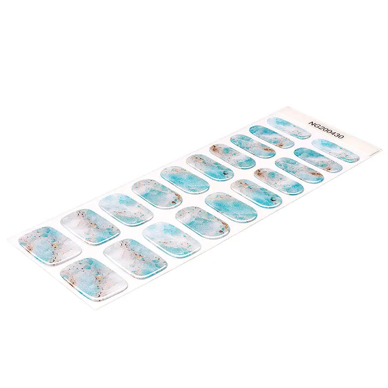 Shimmer Stickers Aqua Seafoam Gel — Semi-Cured Gel Nail Wraps