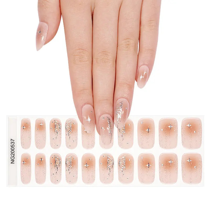 Silver Stickers Metallic Strips — Semi-Cured Gel Nail Wraps