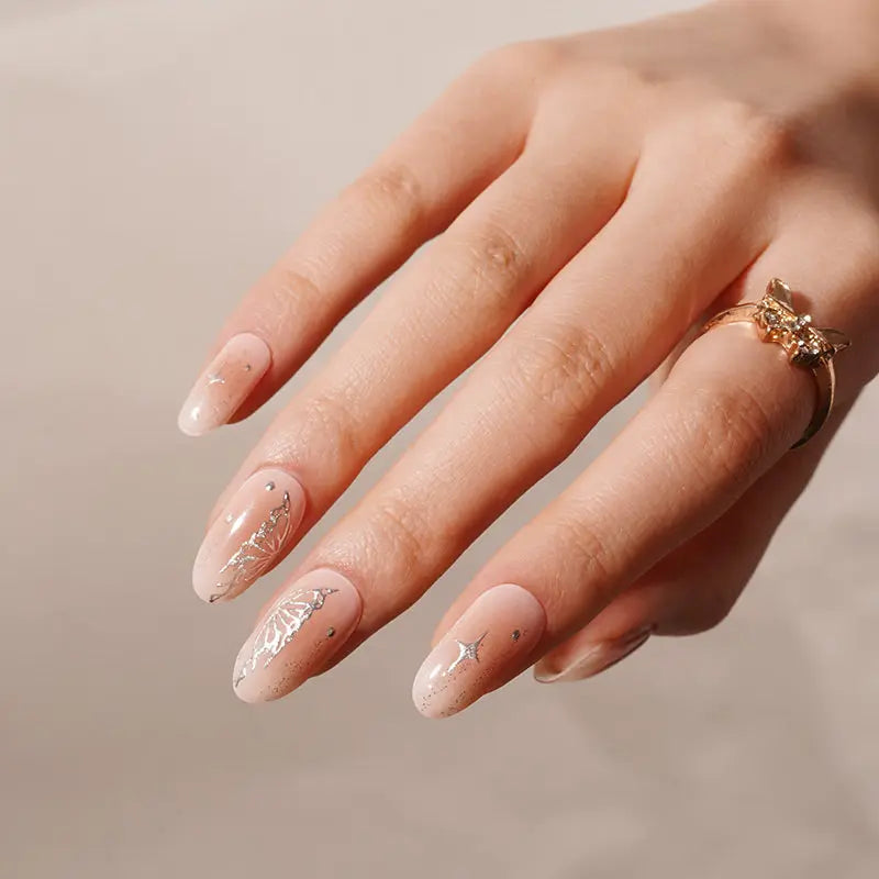 Silver Stickers Metallic Strips — Semi-Cured Gel Nail Wraps