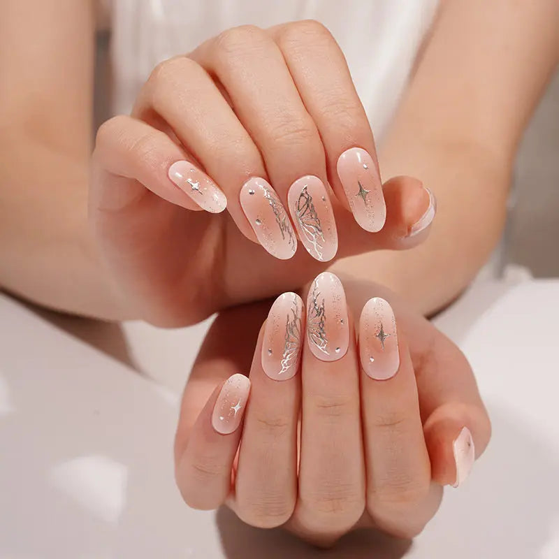 Silver Stickers Metallic Strips — Semi-Cured Gel Nail Wraps