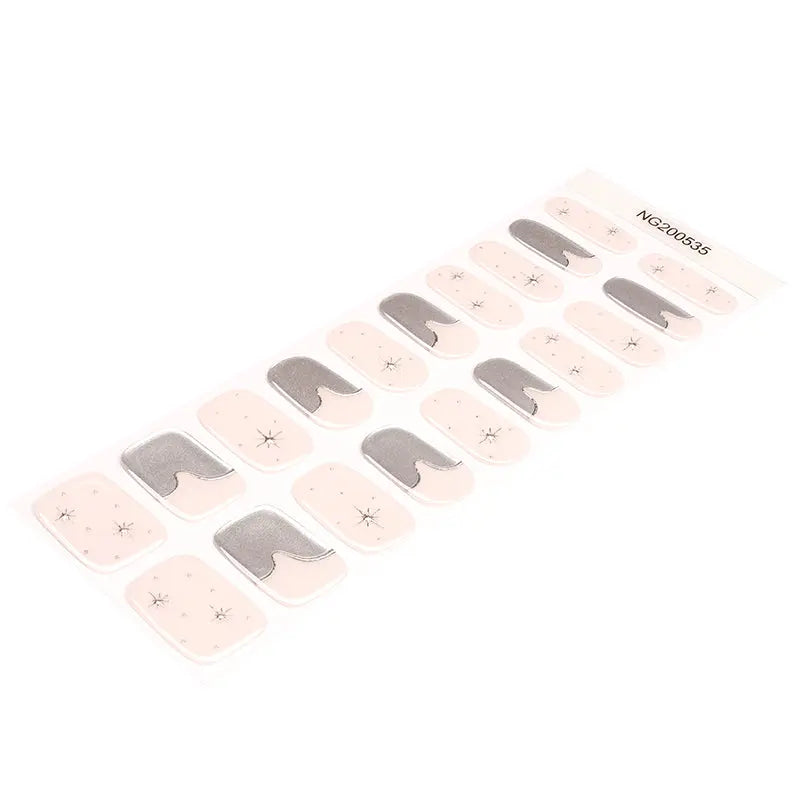 Silver Stickers Star Strips — Semi-Cured Gel Nail Wraps
