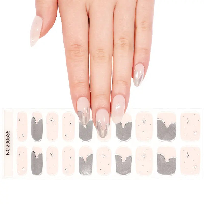 Silver Stickers Star Strips — Semi-Cured Gel Nail Wraps