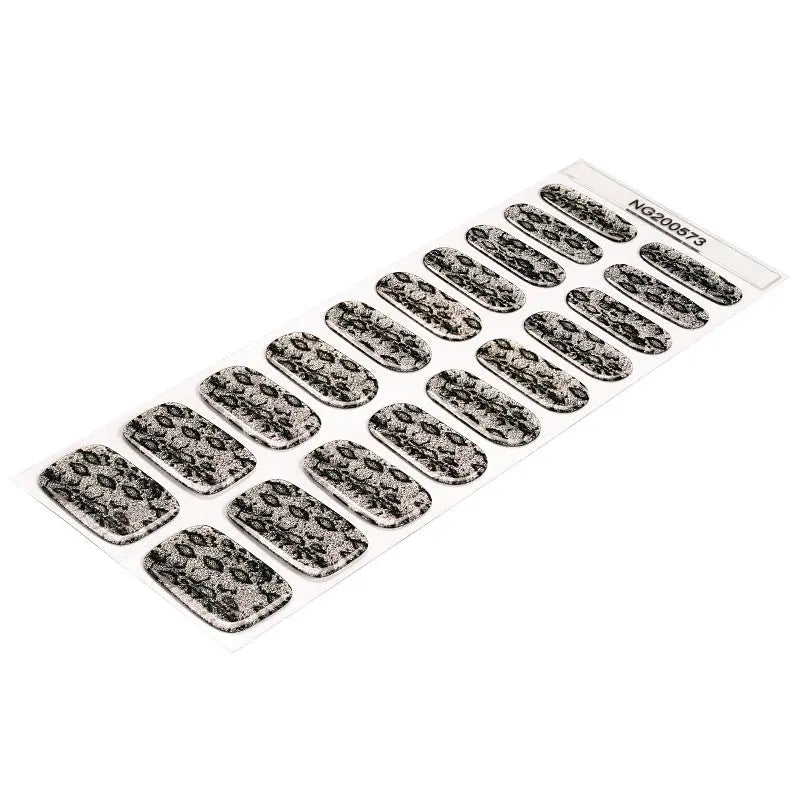 Snake Skin Textured Glitter Gel Strips — Semi-Cured Gel Nail Wraps