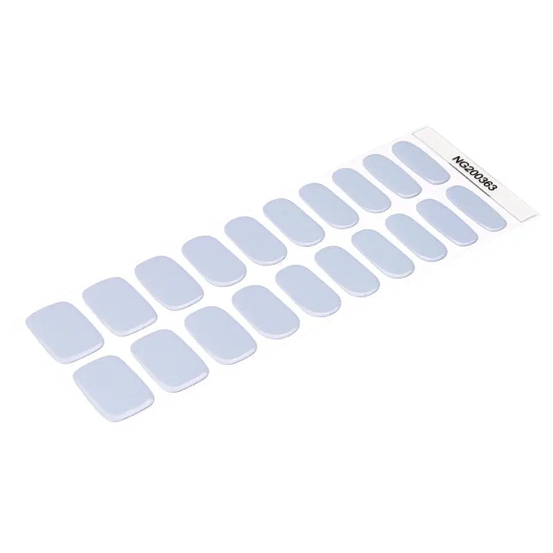 Solid Blue Gel Stickers Designs — Semi-Cured Gel Nail Wraps