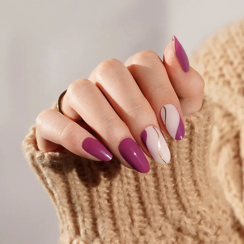 Solid Purple Gel Stickers Customizable For Brands & Stores — Semi-Cured Gel Nail Wraps