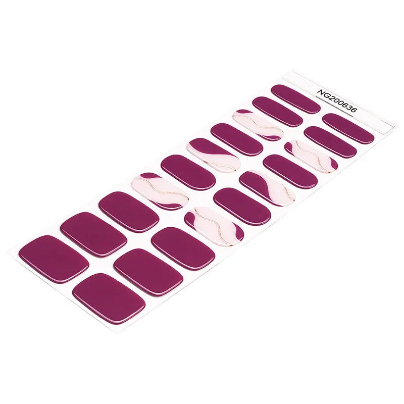 Solid Purple Gel Stickers Customizable For Brands & Stores — Semi-Cured Gel Nail Wraps