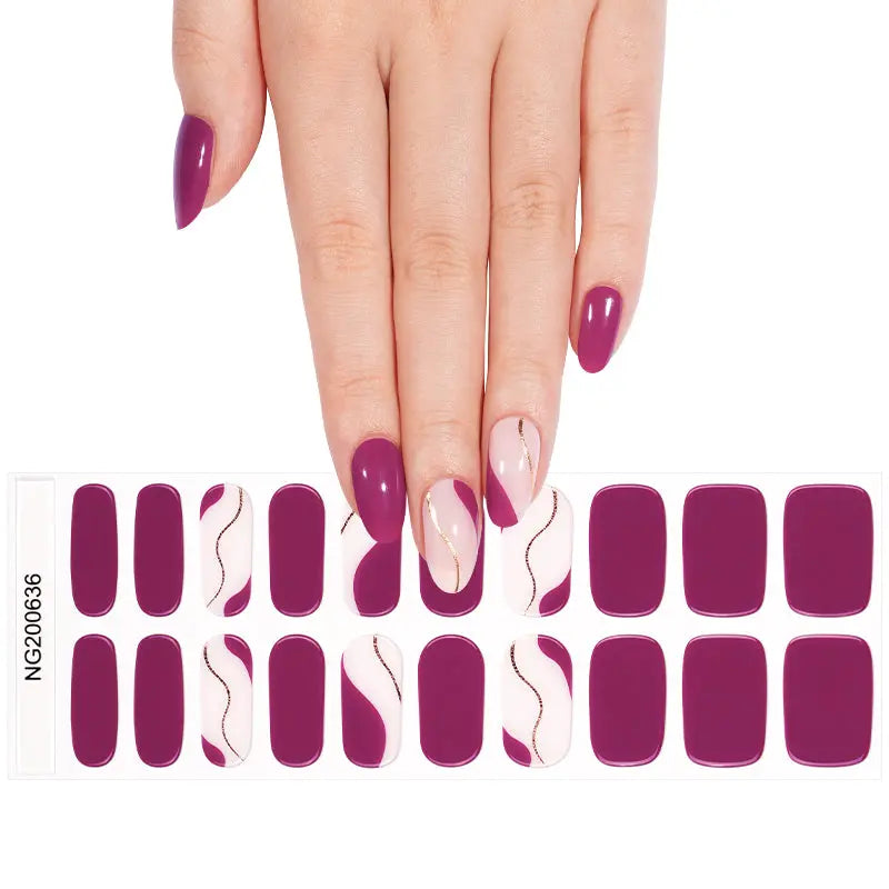 Solid Purple Gel Stickers Customizable For Brands & Stores — Semi-Cured Gel Nail Wraps