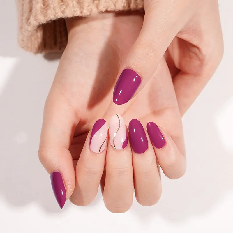 Solid Purple Gel Stickers Customizable For Brands & Stores — Semi-Cured Gel Nail Wraps