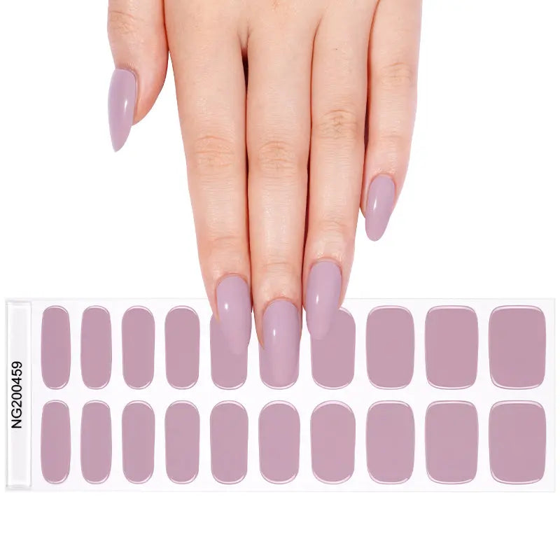 Solid Strips Patches Sliders Uv/led Lamp Cured Adhesive — Semi-Cured Gel Nail Wraps