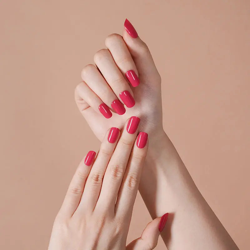 Solid Sticker Adhesive Gel Red Art Manufactuer — Semi-Cured Gel Nail Wraps