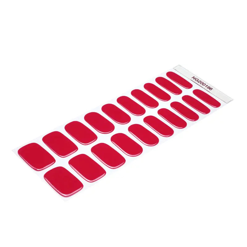 Solid Sticker Adhesive Gel Red Art Manufactuer — Semi-Cured Gel Nail Wraps