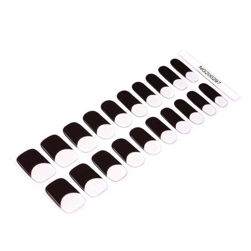 Stick On Black French Tips — Semi-Cured Gel Nail Wraps