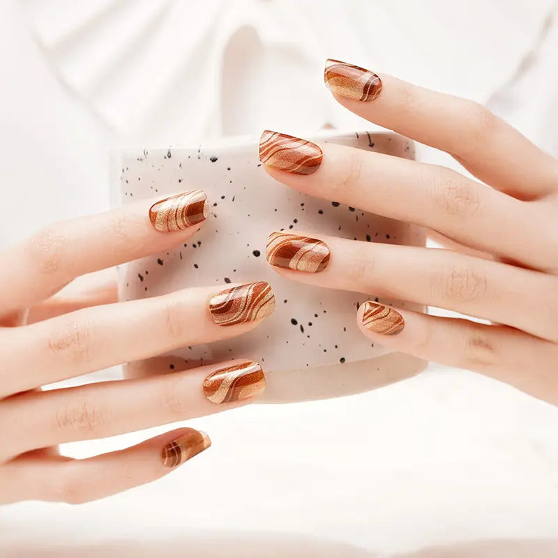 Stone Glitter Strip Gel Designs — Semi-Cured Gel Nail Wraps