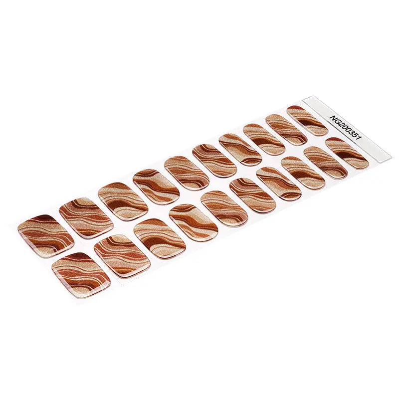 Stone Glitter Strip Gel Designs — Semi-Cured Gel Nail Wraps