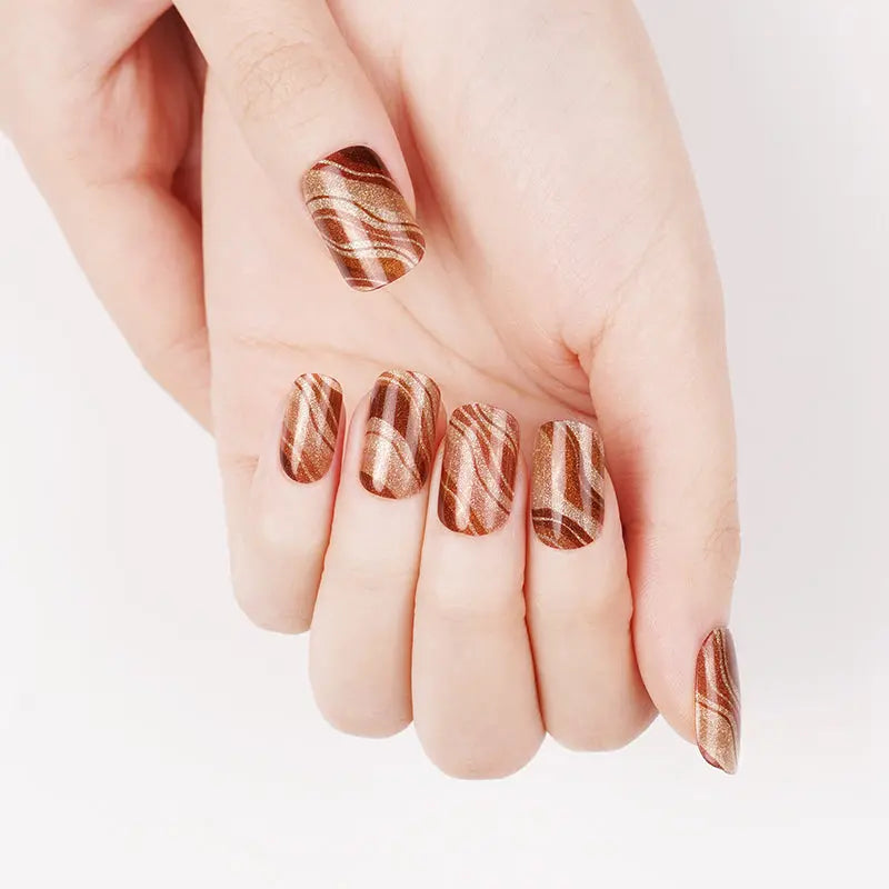 Stone Glitter Strip Gel Designs — Semi-Cured Gel Nail Wraps