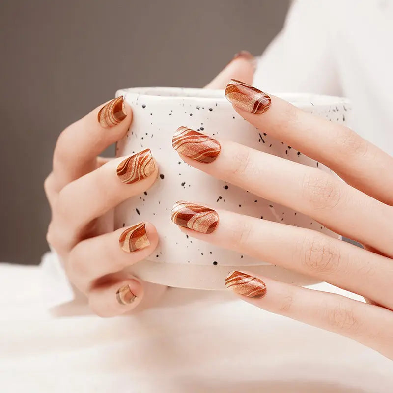 Stone Glitter Strip Gel Designs — Semi-Cured Gel Nail Wraps