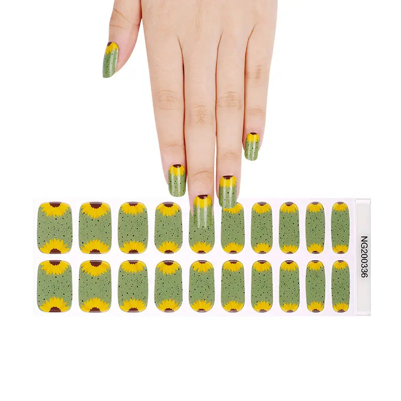 Sunflower Art — Semi-Cured Gel Nail Wraps