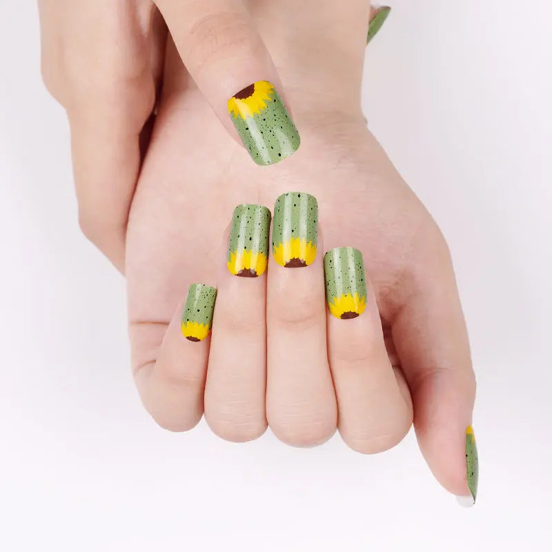 Sunflower Art — Semi-Cured Gel Nail Wraps