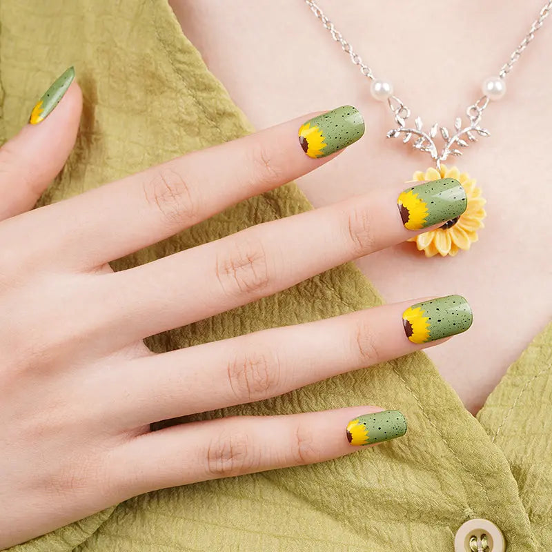Sunflower Art — Semi-Cured Gel Nail Wraps