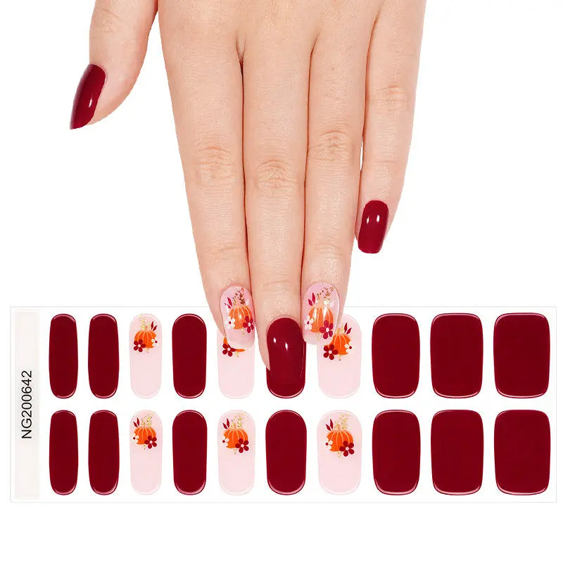 Thanksgiving Day Gel Stickers Customizable For Brands — Semi-Cured Gel Nail Wraps