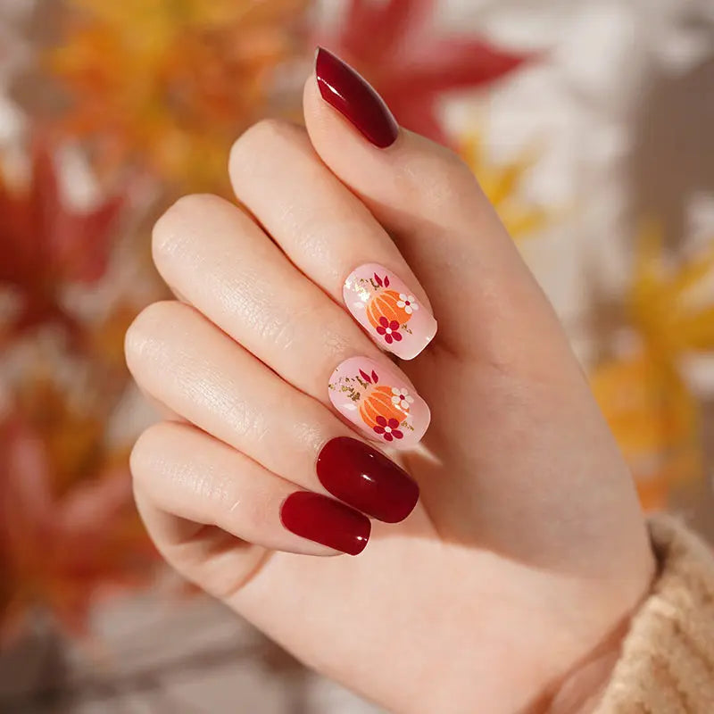 Thanksgiving Day Gel Stickers Customizable For Brands — Semi-Cured Gel Nail Wraps