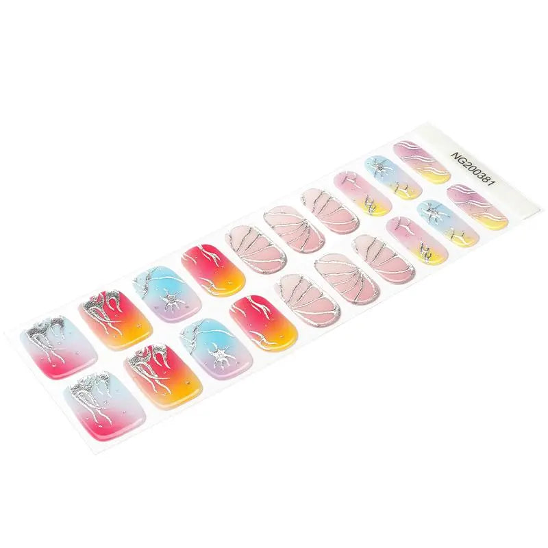 Thorn Flame Gel Strips Personalized Art — Semi-Cured Gel Nail Wraps