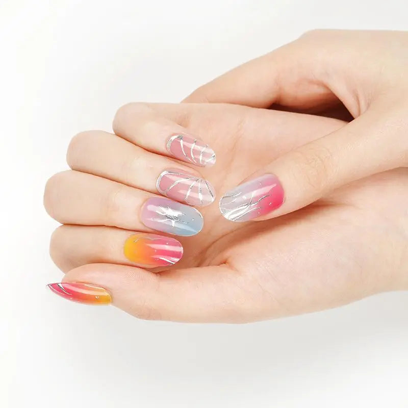 Thorn Flame Gel Strips Personalized Art — Semi-Cured Gel Nail Wraps