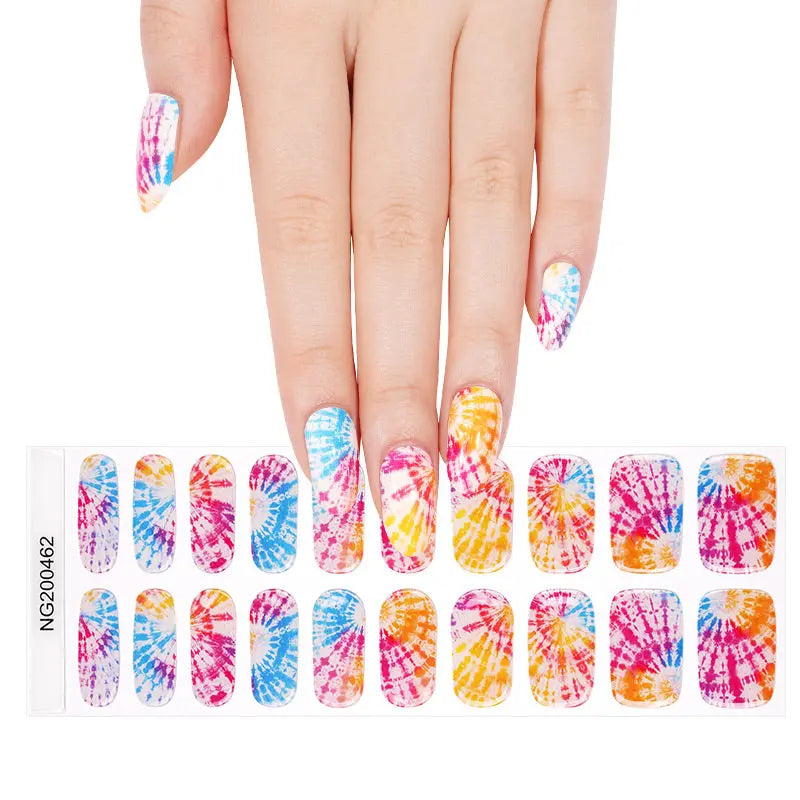 Tie-dye Gel Sticker Gel — Semi-Cured Gel Nail Wraps