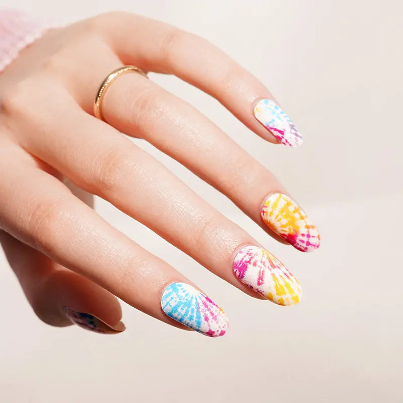 Tie-dye Gel Sticker Gel — Semi-Cured Gel Nail Wraps