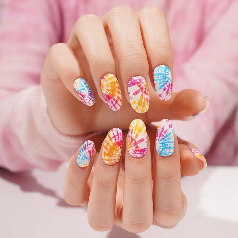 Tie-dye Gel Sticker Gel — Semi-Cured Gel Nail Wraps