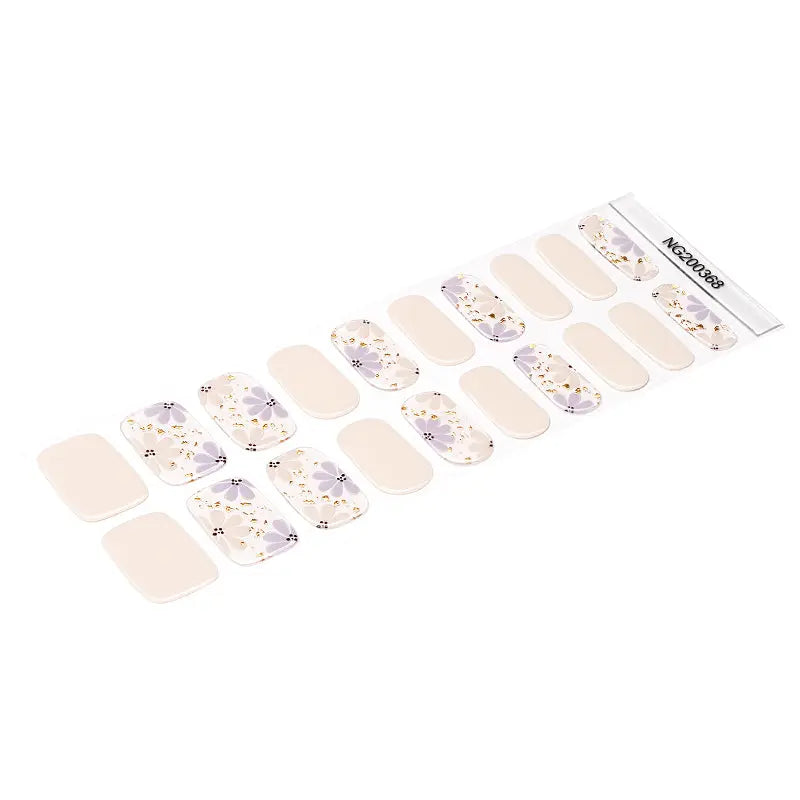 Transparent Gel Stickers Flower Designs — Semi-Cured Gel Nail Wraps