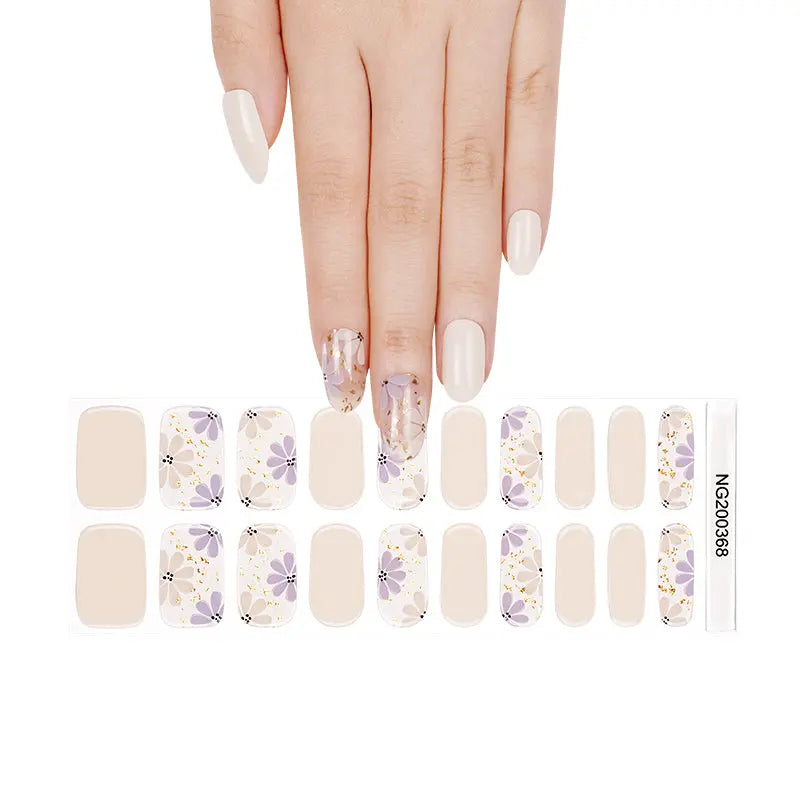 Transparent Gel Stickers Flower Designs — Semi-Cured Gel Nail Wraps