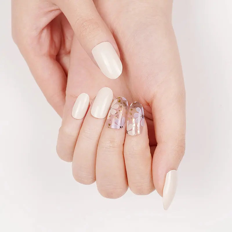 Transparent Gel Stickers Flower Designs — Semi-Cured Gel Nail Wraps