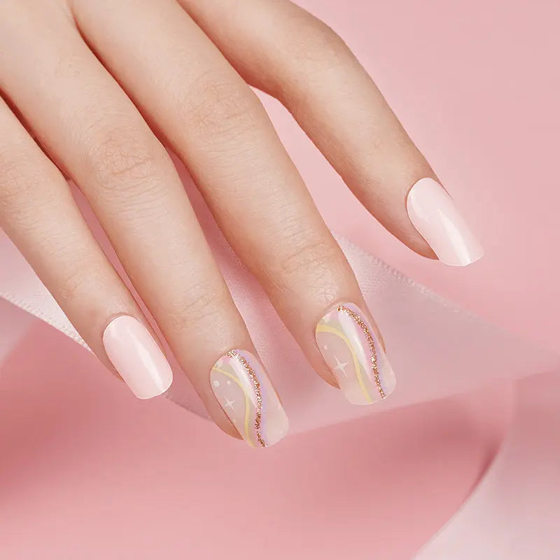 Transparent Glitter Designs — Semi-Cured Gel Nail Wraps