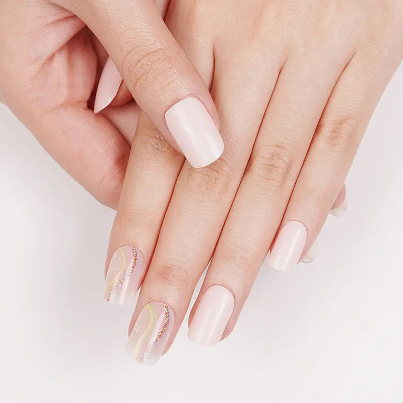Transparent Glitter Designs — Semi-Cured Gel Nail Wraps