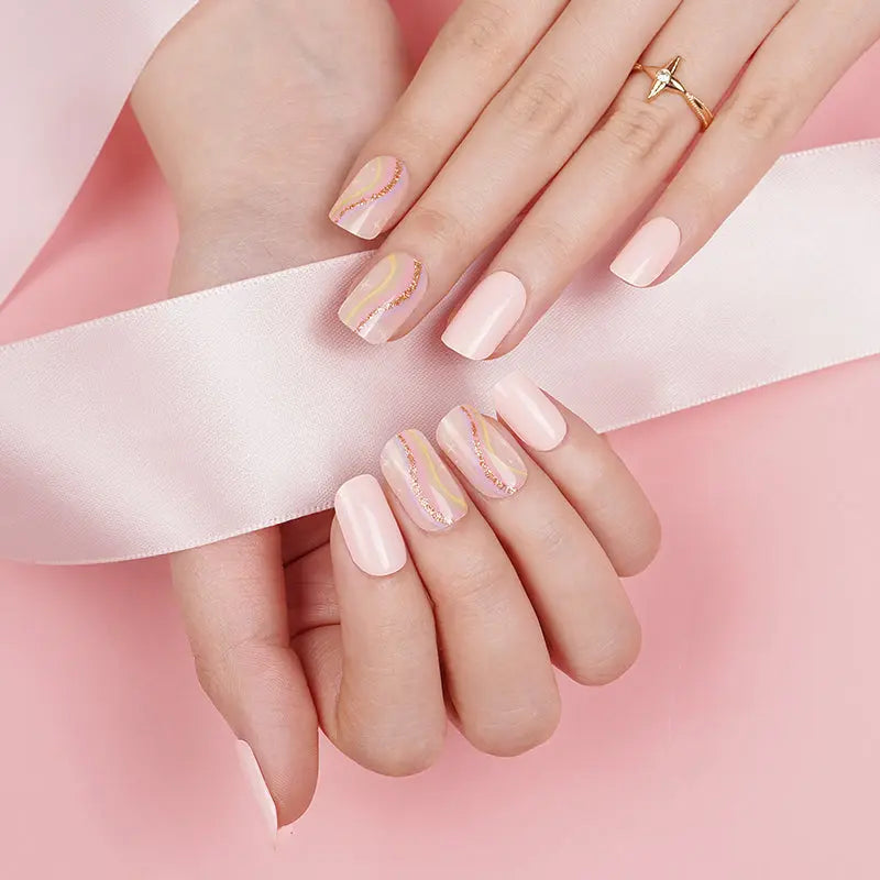 Transparent Glitter Designs — Semi-Cured Gel Nail Wraps