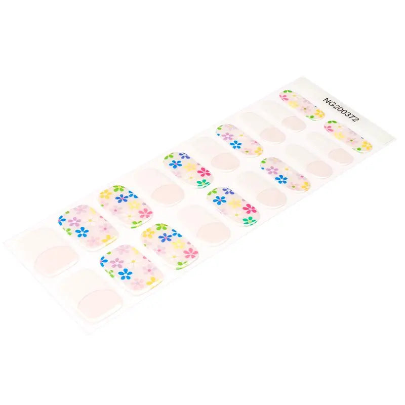 Transparent Colorful Gel Strips Stickers — Semi-Cured Gel Nail Wraps