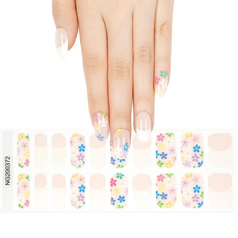 Transparent Colorful Gel Strips Stickers — Semi-Cured Gel Nail Wraps