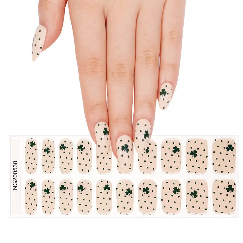 Trifolium Stickers Dot Pattern Strips — Semi-Cured Gel Nail Wraps